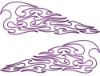 Pin Stripe Tribal Flame Decals in Purple