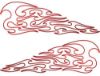 Pin Stripe Tribal Flame Decals in Red