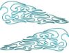 Pin Stripe Tribal Flame Decals in Teal