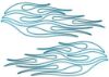 Pin Stripe Flame Decals in Teal