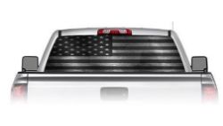 Black and White American Flag See Through Rear Window Decals