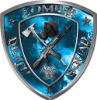 
	Zombie Death Squad Zombie Outbreak Decal with Blue Evil Zombie Skulls
