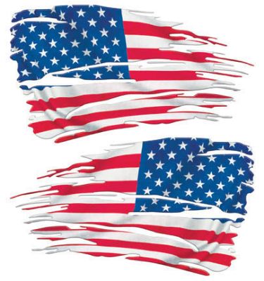 Distressed Tattered American Flag Decals USA