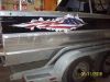 Ripped Torn Metal USA Patriotic American Flag on Boat