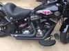Ripped Torn Metal Skull Pink on Motorcycle