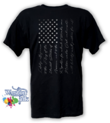 Weston Ink's Pledge of Allegiance Patriotic Black and White Classic T-shirt Vertical
