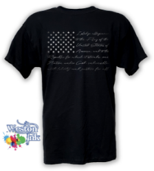 Weston Ink's Pledge of Allegiance Patriotic Black and White Classic T-shirt Horizontal