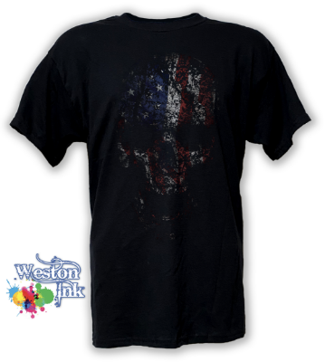 American Reaper Skull Flag Distressed Patriot T-Shirt