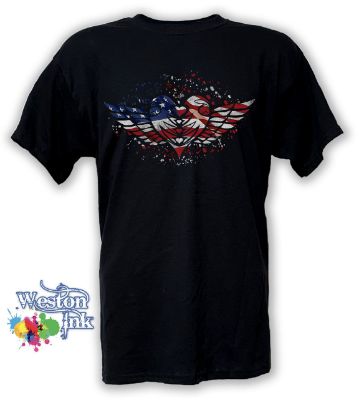 Winged Heart American Flag Distressed Patriotic T-Shirt